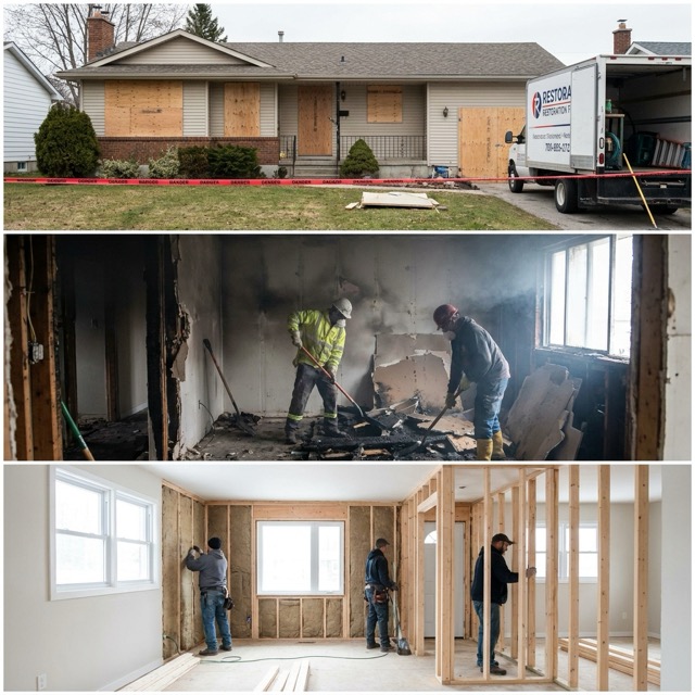 fire damage repair timeline Oklahoma - from board-up to rebuild