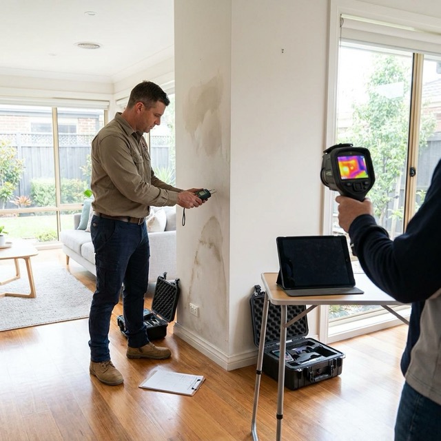 moisture meter and thermal imaging assessment of water damage class in Ohio property