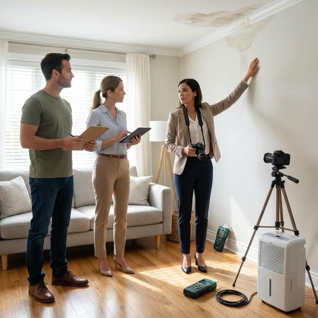 water damage claim process Mississippi - documenting damage and working with adjusters